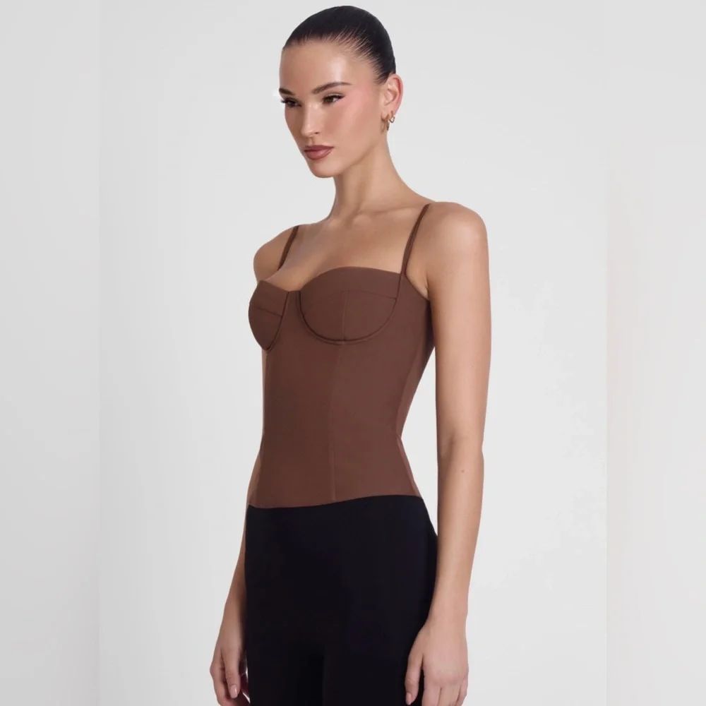Leau Clothing Bali bustier corset top- Brown, US M - Picture 4 of 11